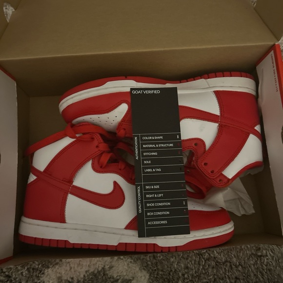 Champion red dunk highs men’s (6.5) women(8) From Goat !!!GREAT CONDITION!! - Picture 1 of 5